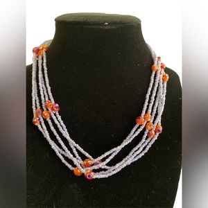 Choker style beaded necklace